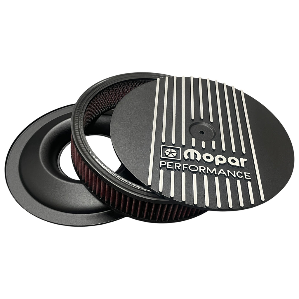 Mopar Performance 13" Round Air Cleaner | Die Cast Aluminum - Mopar Performance Logo | Black Powder Coat Finish