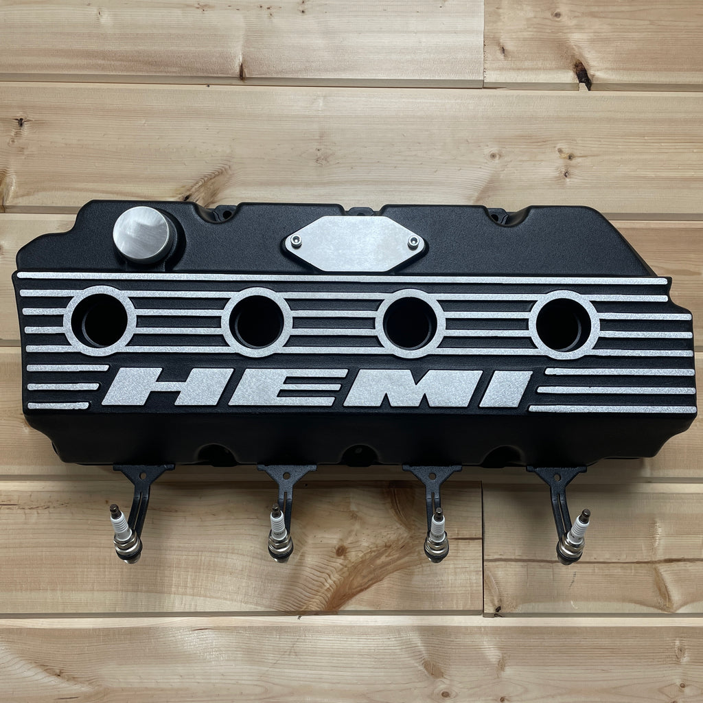 HEMI Valve Cover Coat Rack | Die Cast Aluminum - 4 Spark Plug Hook | Black Powder Coat