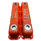 Mopar Performance 5.2L/5.9L Magnum Valve Covers | Die Cast Aluminum - Mopar Magnum Logo | Orange Powder Coat