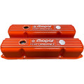 Mopar 383, 400, 440 Valve Covers | Die Cast Aluminum - Mopar Performance Logo | Orange Powder Coat