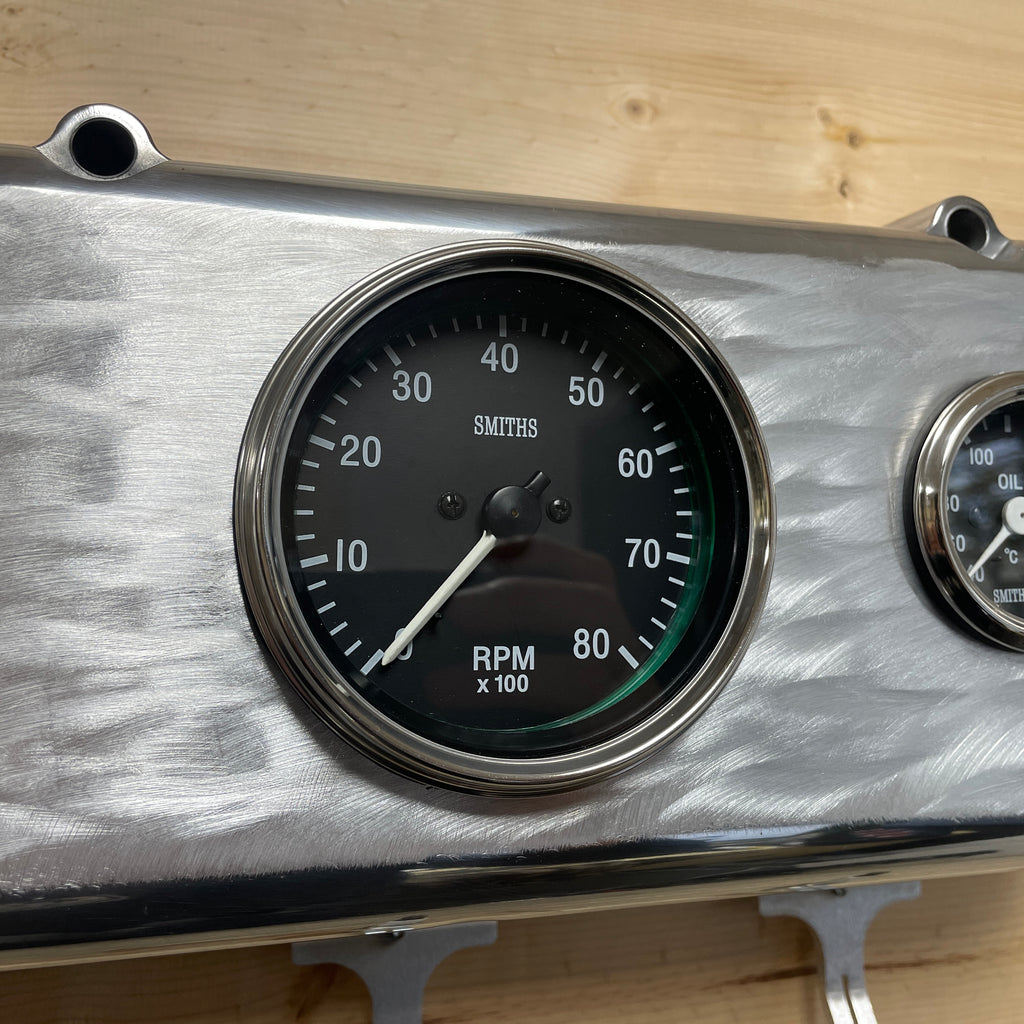 Big Block Chevy Valve Cover Coat Rack | 4-Gauge Design - Die Cast Aluminum | Polished Valve Cover & Black Gauges