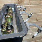 Small Block Chevy Valve Cover Coat Rack | 4-Gauge Design - Die Cast Aluminum | Polished Valve Cover & Yellow Gauges