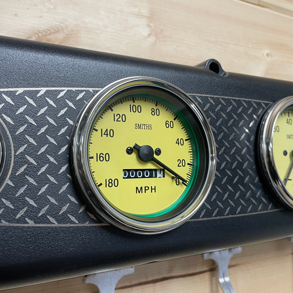 Big Block Chevy Valve Cover Coat Rack | 4-Gauge Design - Engraved - Die Cast Aluminum | Black Valve Cover & Yellow Gauges
