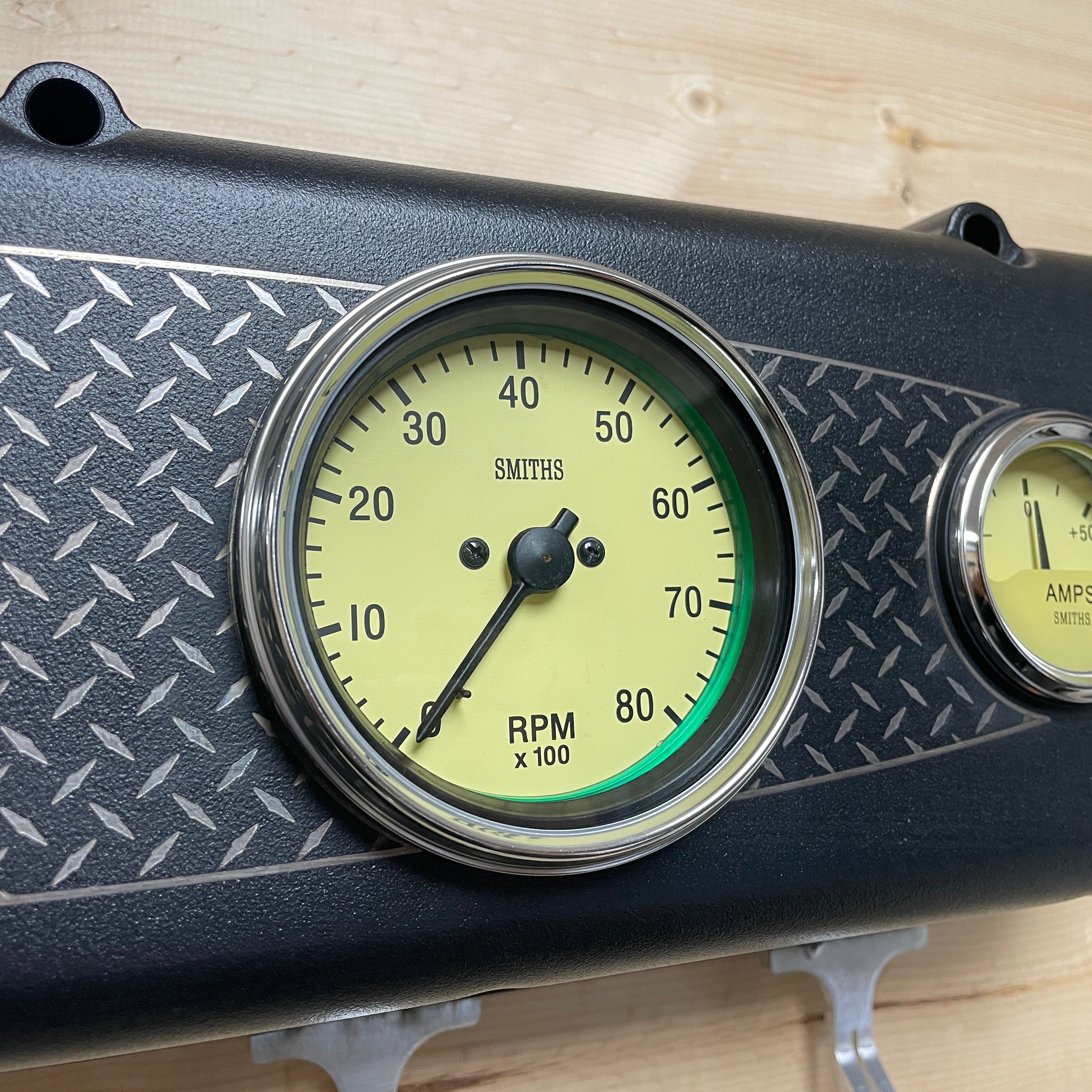 Big Block Chevy Valve Cover Coat Rack | 4-Gauge Design - Engraved - Die Cast Aluminum | Black Valve Cover & Yellow Gauges