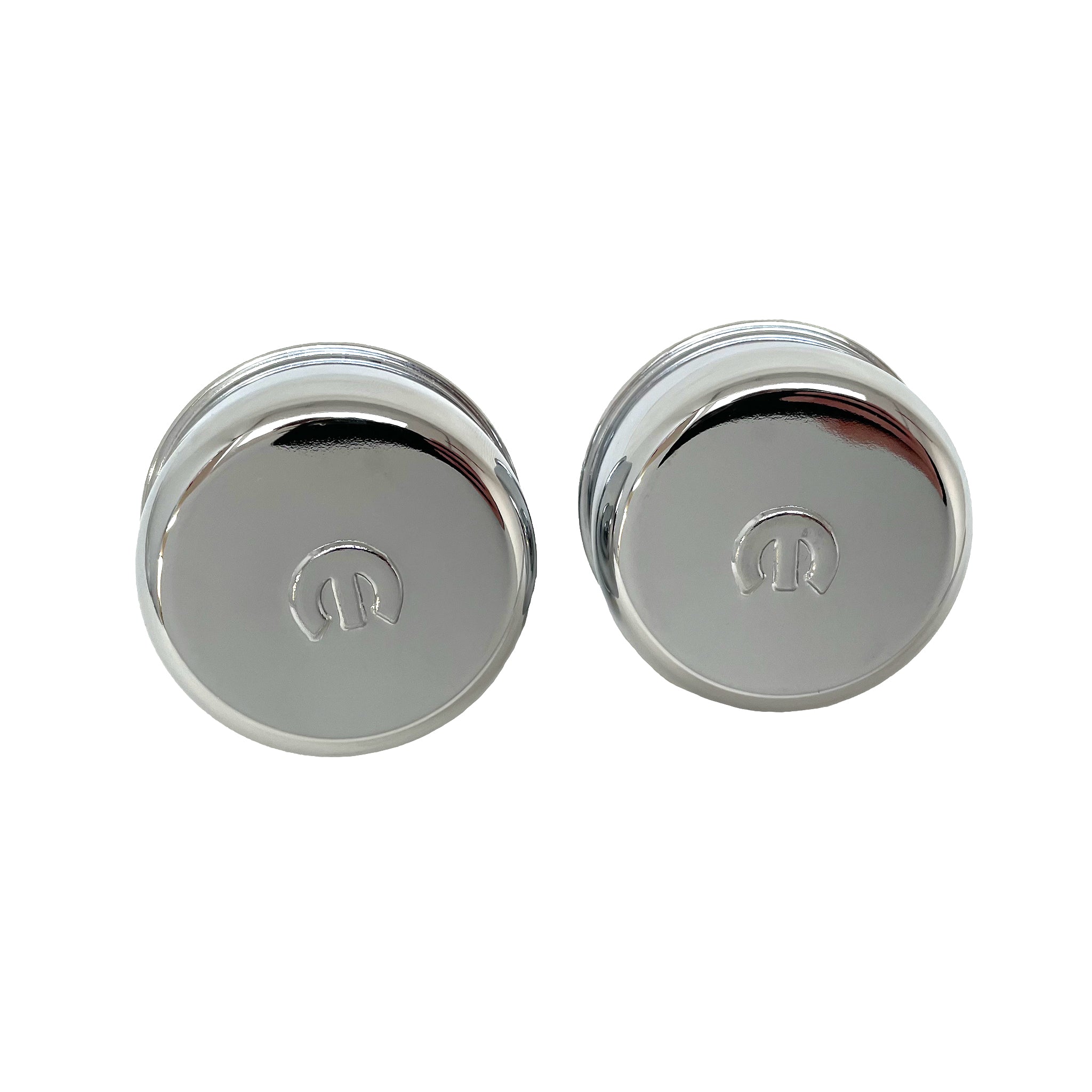 Mopar M Logo Twist-In Breather Set | Chrome Mopar Breathers