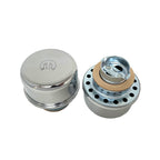 Mopar M Logo Twist-In Breather Set | Chrome Mopar Breathers