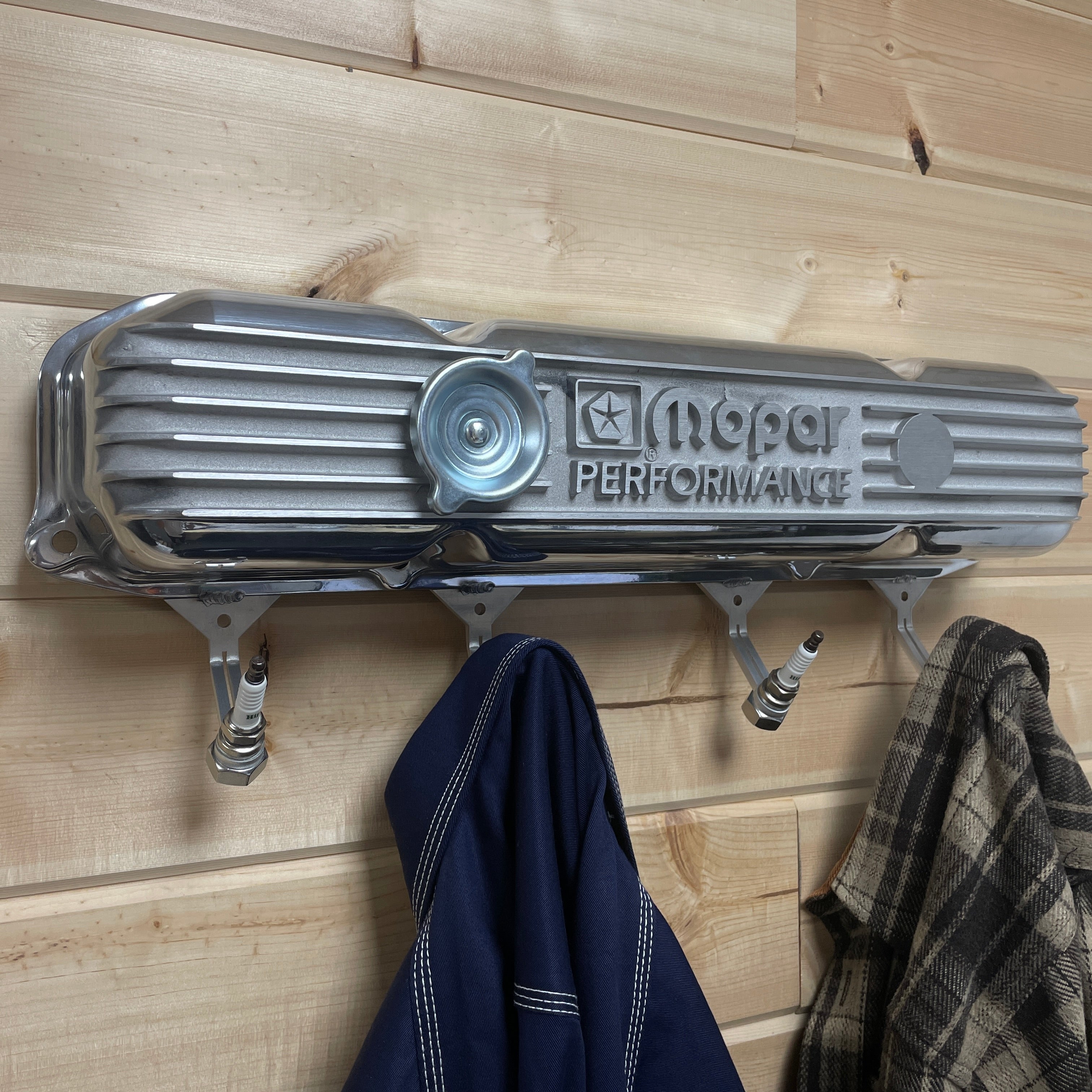 Mopar 383, 400, 440 Valve Cover Coat Rack | Die Cast Aluminum - Mopar Performance Logo | Polished Finish