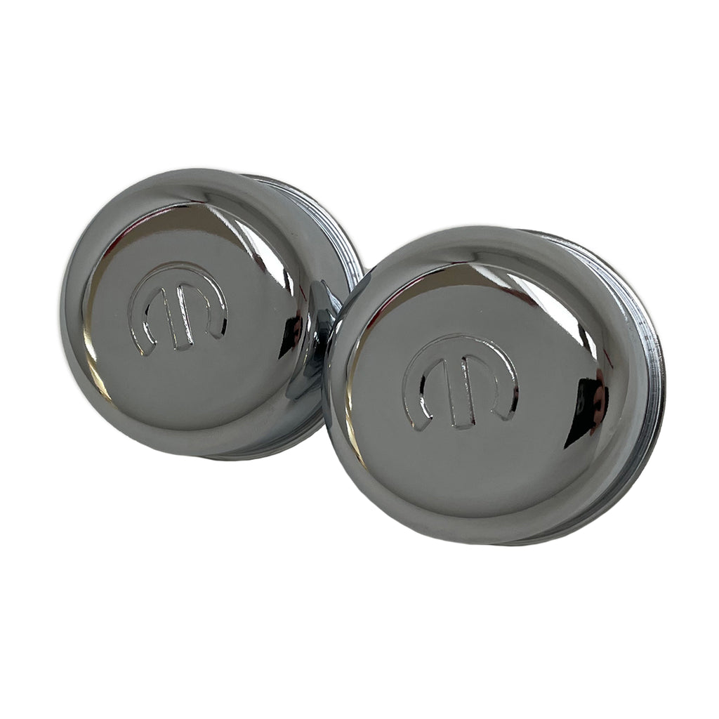 Mopar M Logo Push-In Breather Set | Chrome Mopar Breathers