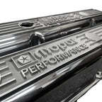 Mopar 383, 400, 400 Valve Covers | Die Cast Aluminum - Mopar Performance Logo | Polished Finish