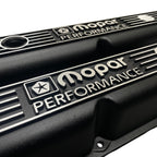 Mopar Performance 318, 340, 360 Valve Covers | Die Cast Aluminum - Mopar Performance Logo | Black Powder Coat