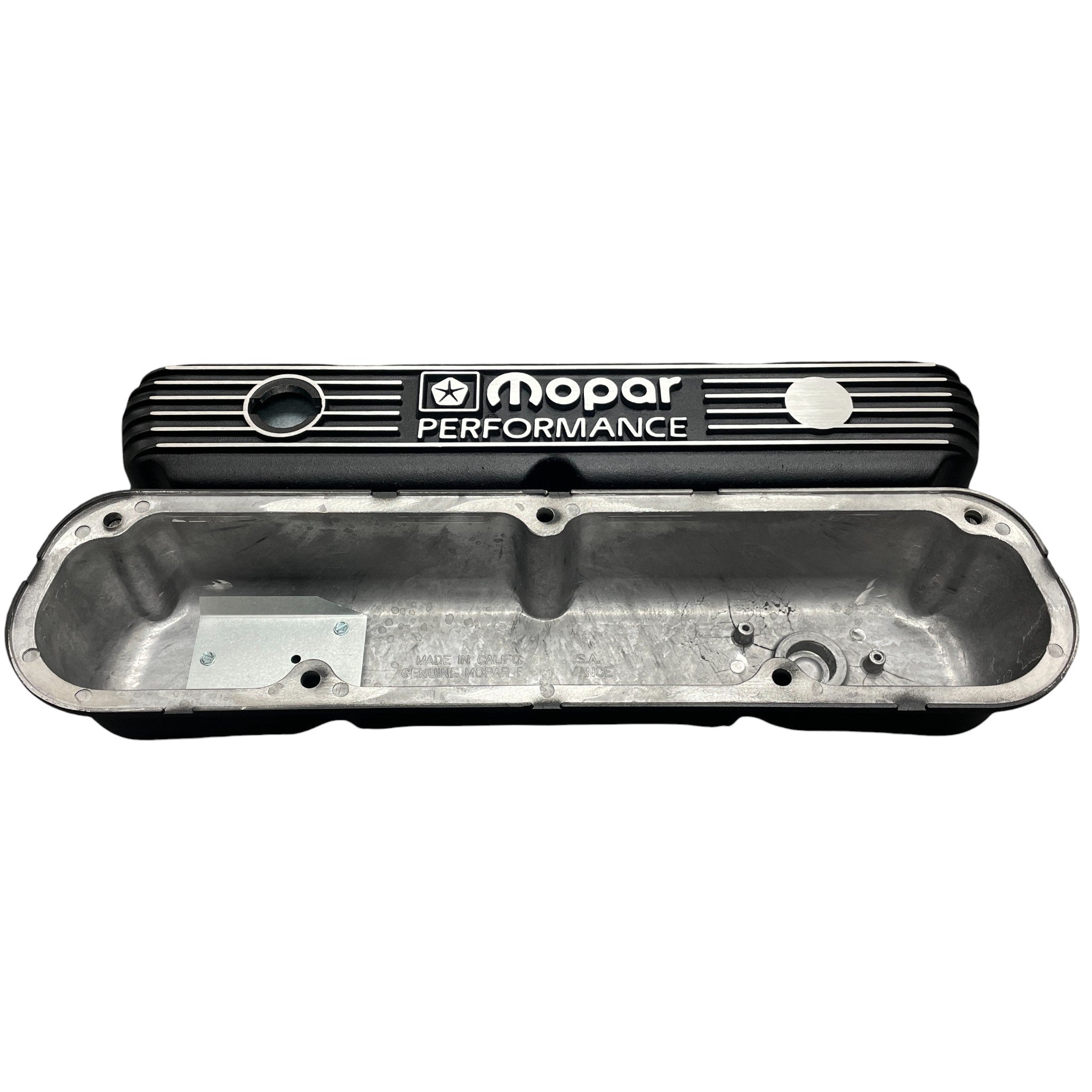 Mopar Performance 318, 340, 360 Valve Covers | Die Cast Aluminum - Mopar Performance Logo | Black Powder Coat