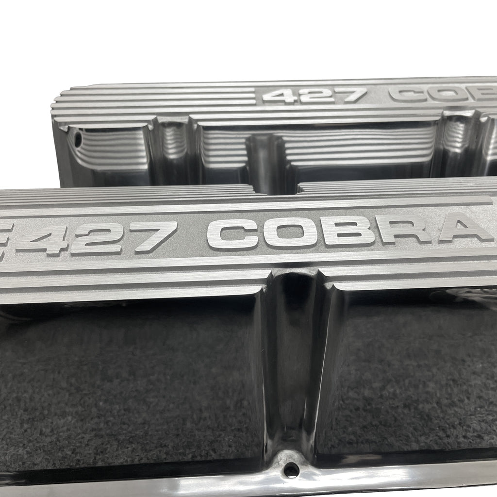 Ford Racing Small Block Valve Covers | Die Cast Aluminum - 427 Cobra Ford Racing Logo | Polished Finish