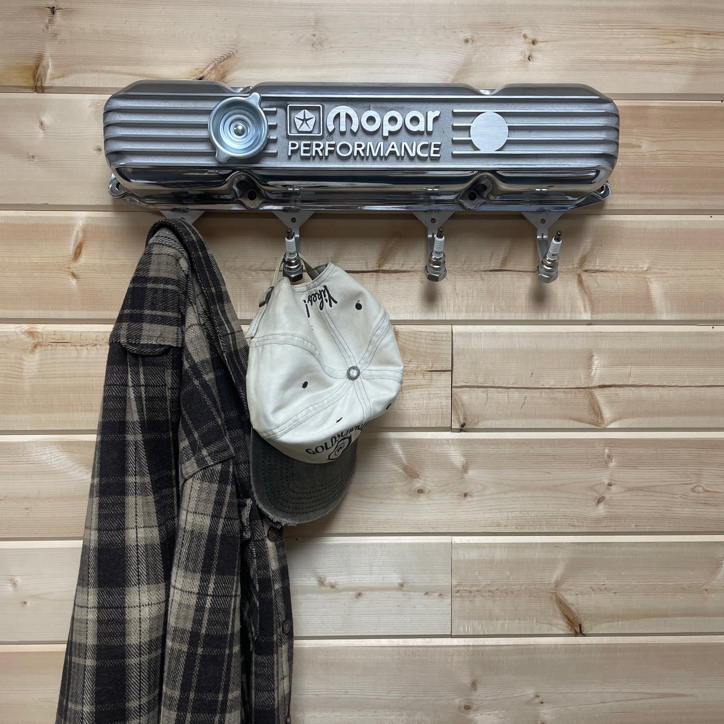 Mopar 383, 400, 440 Valve Cover Coat Rack | Die Cast Aluminum - Mopar Performance Logo | Polished Finish