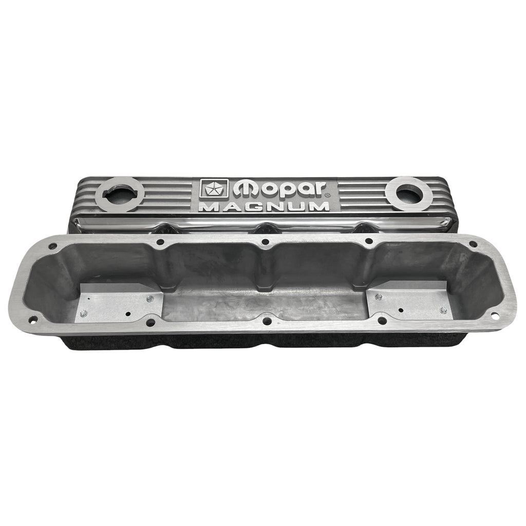 Mopar Performance 5.2L/5.9L Magnum Valve Covers | Die Cast Aluminum - Mopar Magnum Logo | Black Powder Coat