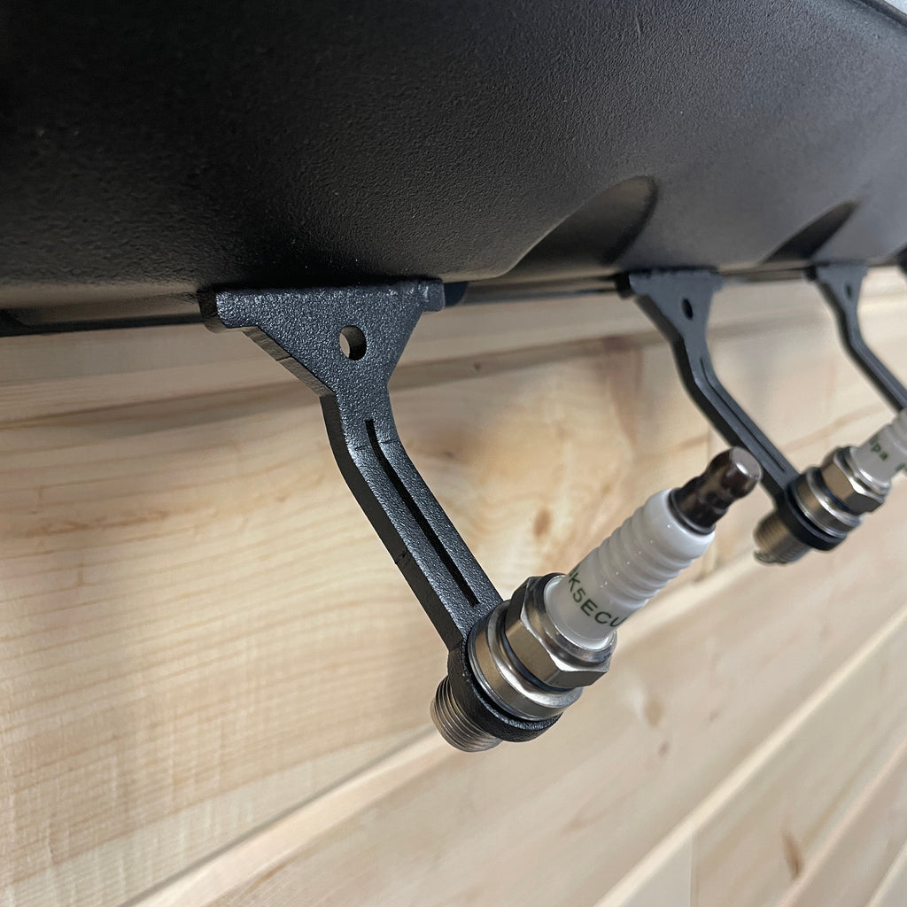 HEMI Valve Cover Coat Rack | Die Cast Aluminum - 4 Spark Plug Hook | Black Powder Coat