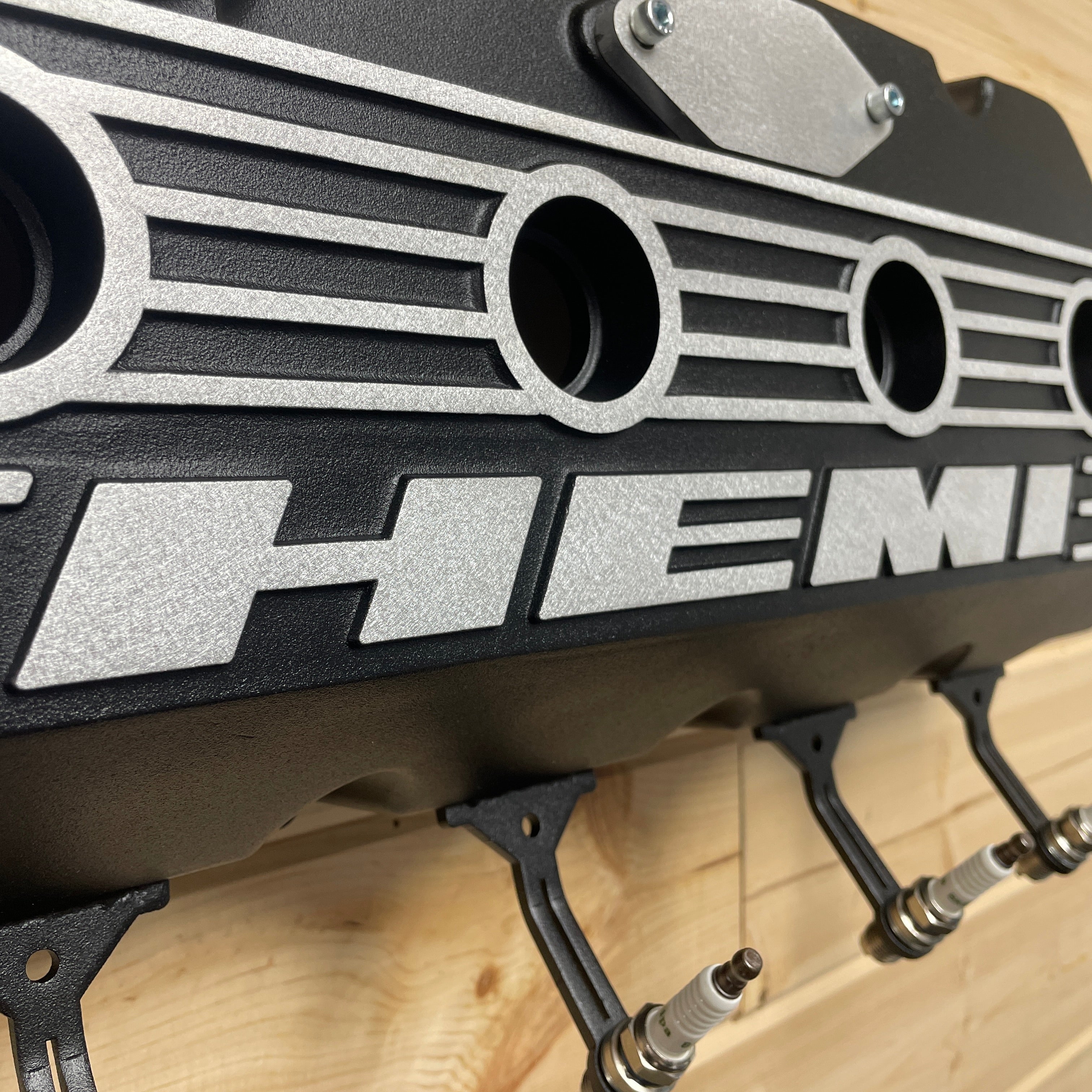HEMI Valve Cover Coat Rack | Die Cast Aluminum - 4 Spark Plug Hook | Black Powder Coat