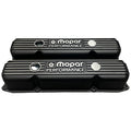 Mopar 383, 400, 400 Valve Covers | Die Cast Aluminum - Mopar Performance Logo | Black Powder Coat