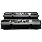 Mopar 383, 400, 400 Valve Covers | Die Cast Aluminum - Mopar Performance Logo | Black Powder Coat