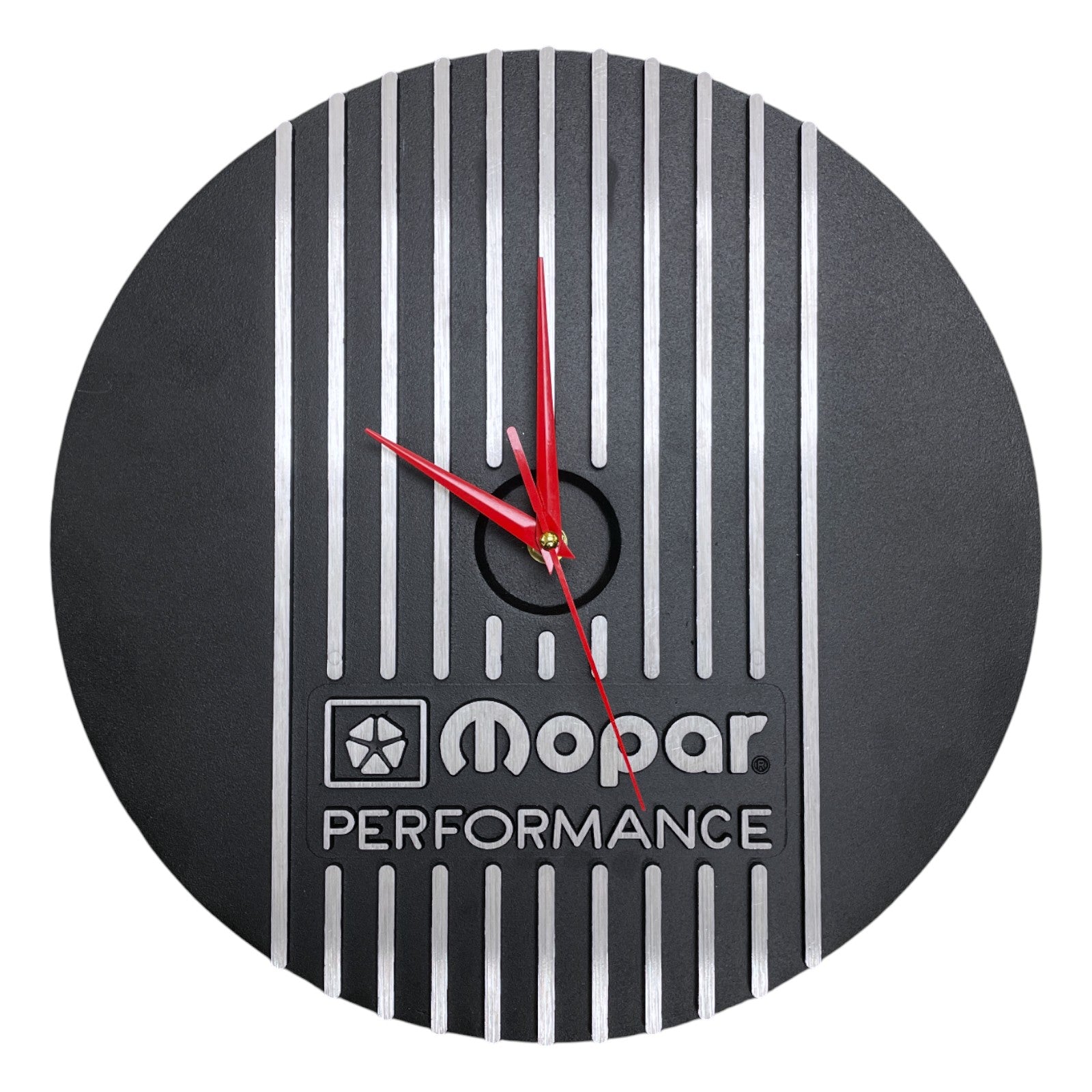 13" Round Air Cleaner Clock | Die Cast Aluminum - Mopar Performance Logo | Black Powder Coat