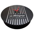13" Round Air Cleaner Clock | Die Cast Aluminum - Mopar Performance Logo | Black Powder Coat