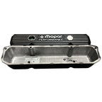 Mopar 383, 400, 400 Valve Covers | Die Cast Aluminum - Mopar Performance Logo | Black Powder Coat