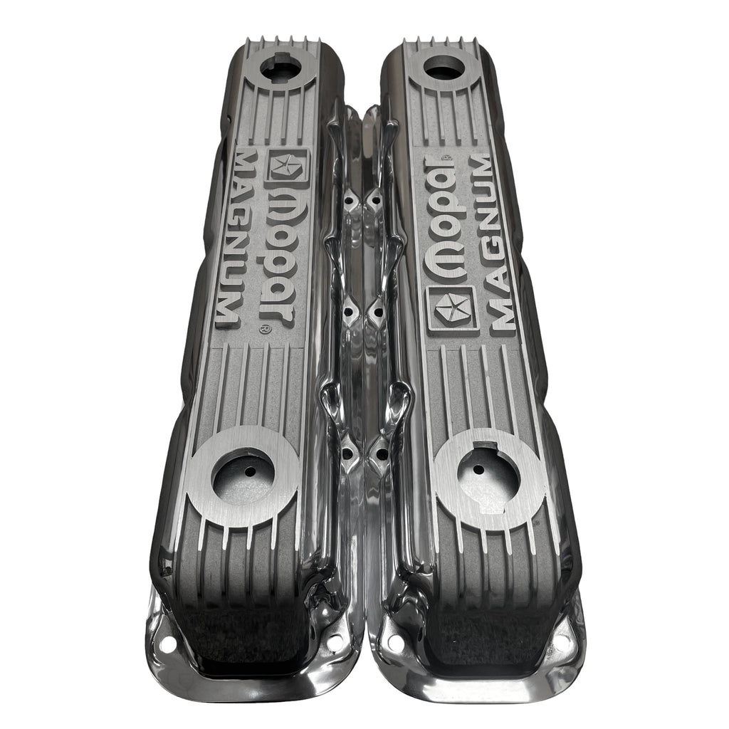 Mopar Performance 5.2L/5.9L Magnum Valve Covers | Die Cast Aluminum - Mopar Magnum Logo | Black Powder Coat