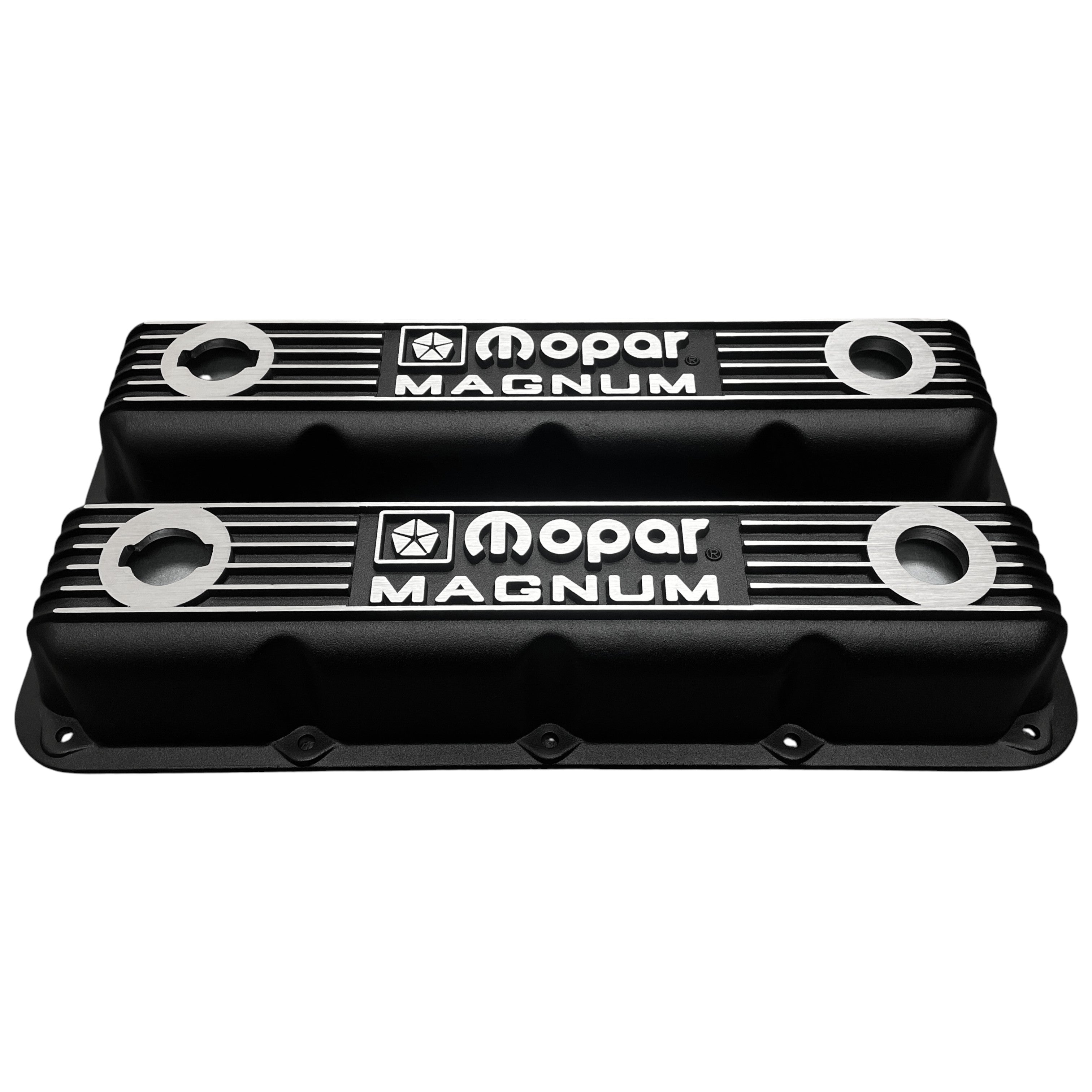 Mopar Performance 5.2L/5.9L Magnum Valve Covers | Die Cast Aluminum - Mopar Magnum Logo | Black Powder Coat