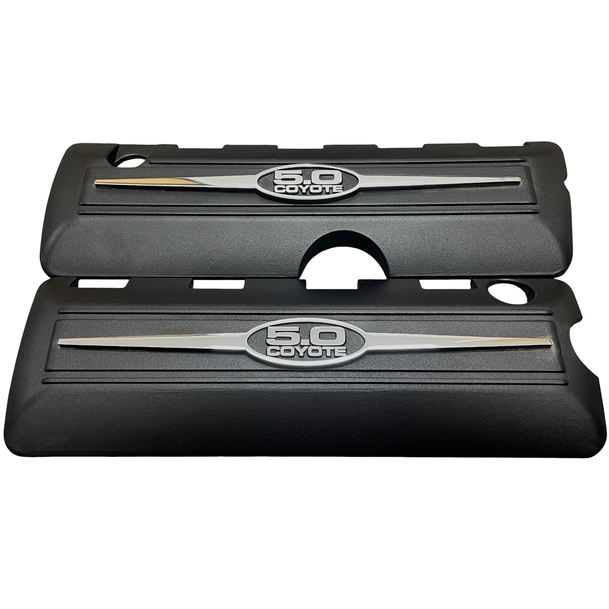 2011-2017 Ford Mustang 5.0L GT Coil Covers | 5.0 Coyote Logo - Die Cast Aluminum | Black Powder Coat