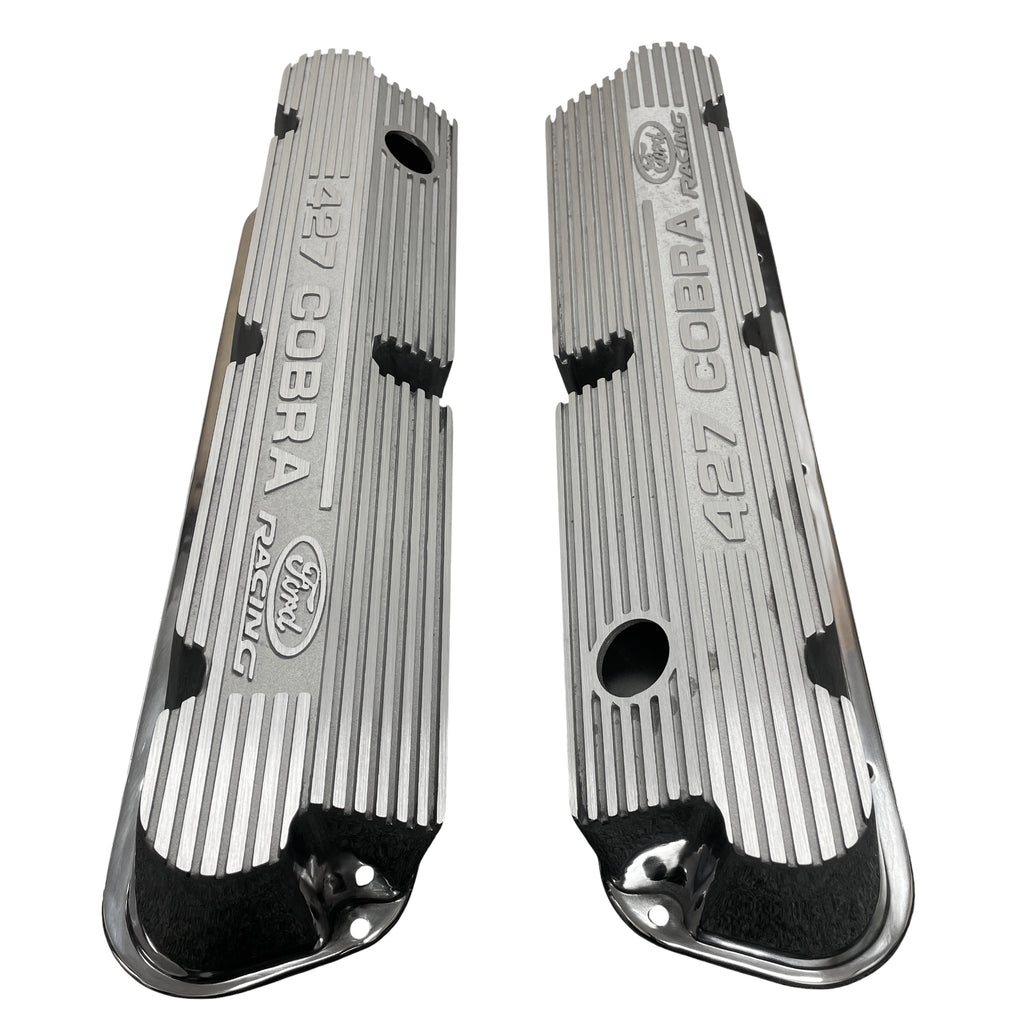 Ford Racing Small Block Valve Covers | Die Cast Aluminum - 427 Cobra Ford Racing Logo | Polished Finish