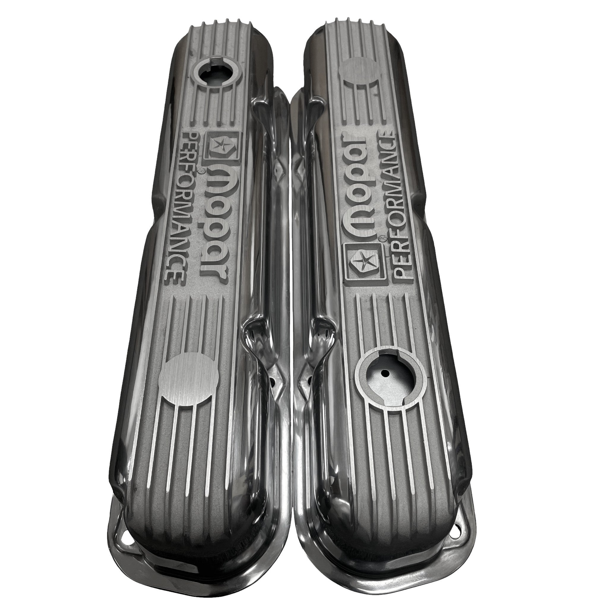 Mopar Performance 318, 340, 360 Valve Covers | Die Cast Aluminum - Mopar Performance Logo | Polished Finish