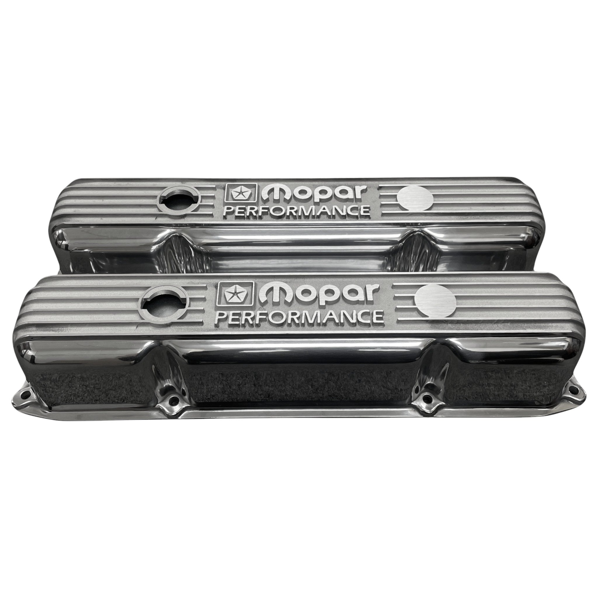 Mopar 383, 400, 400 Valve Covers | Die Cast Aluminum - Mopar Performance Logo | Polished Finish