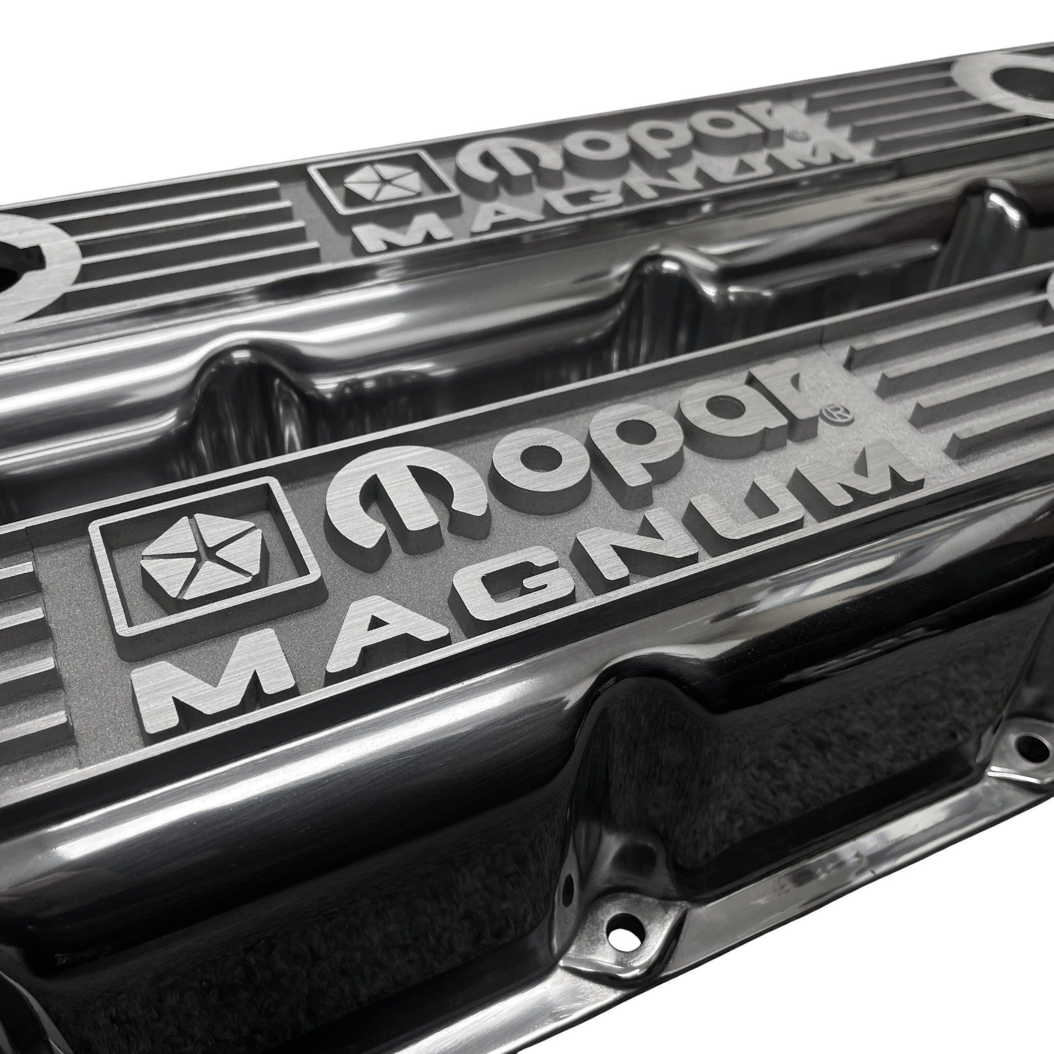 Mopar Performance 5.2L/5.9L Magnum Valve Covers | Die Cast Aluminum - Mopar Magnum Logo | Black Powder Coat