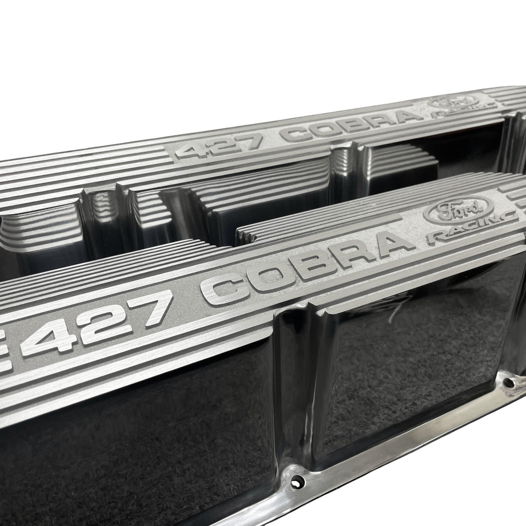 Ford Racing Small Block Valve Covers | Die Cast Aluminum - 427 Cobra Ford Racing Logo | Polished Finish