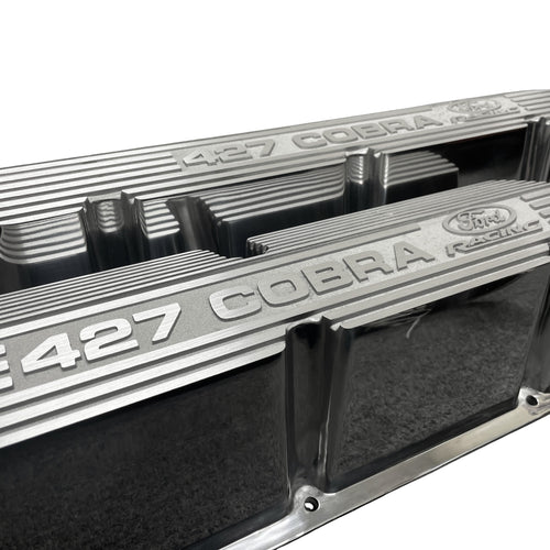 Ford Racing Small Block Valve Covers | Die Cast Aluminum - 427 Cobra Ford Racing Logo | Polished Finish