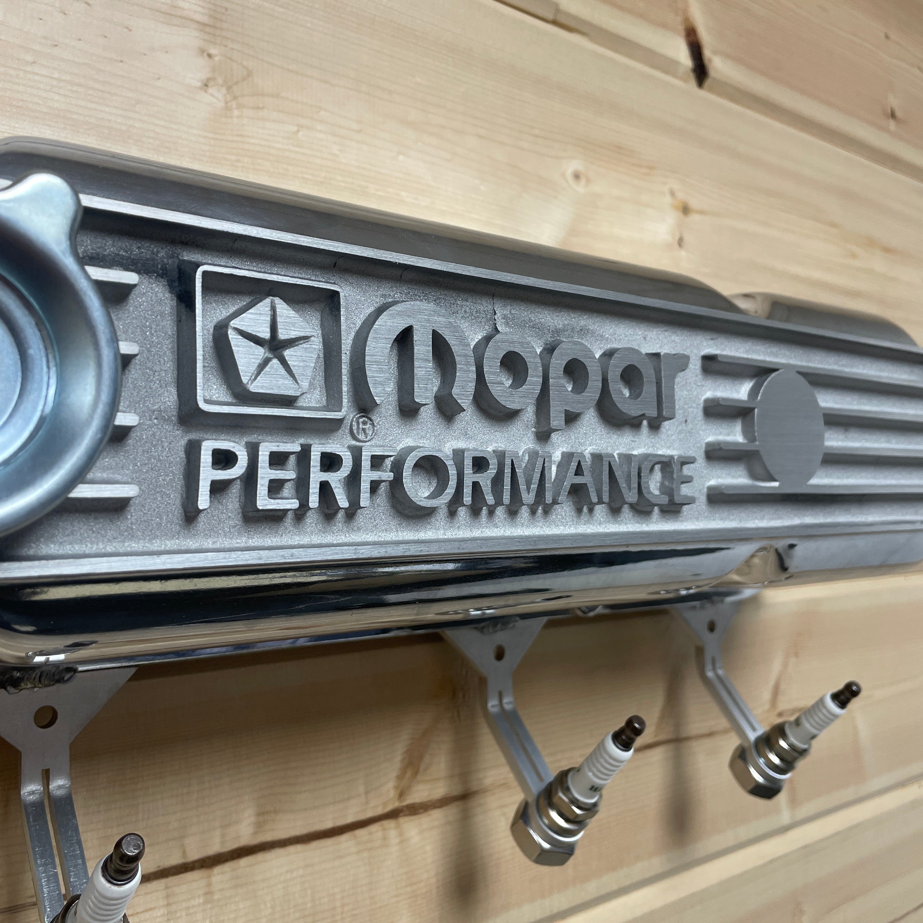 Mopar 383, 400, 440 Valve Cover Coat Rack | Die Cast Aluminum - Mopar Performance Logo | Polished Finish