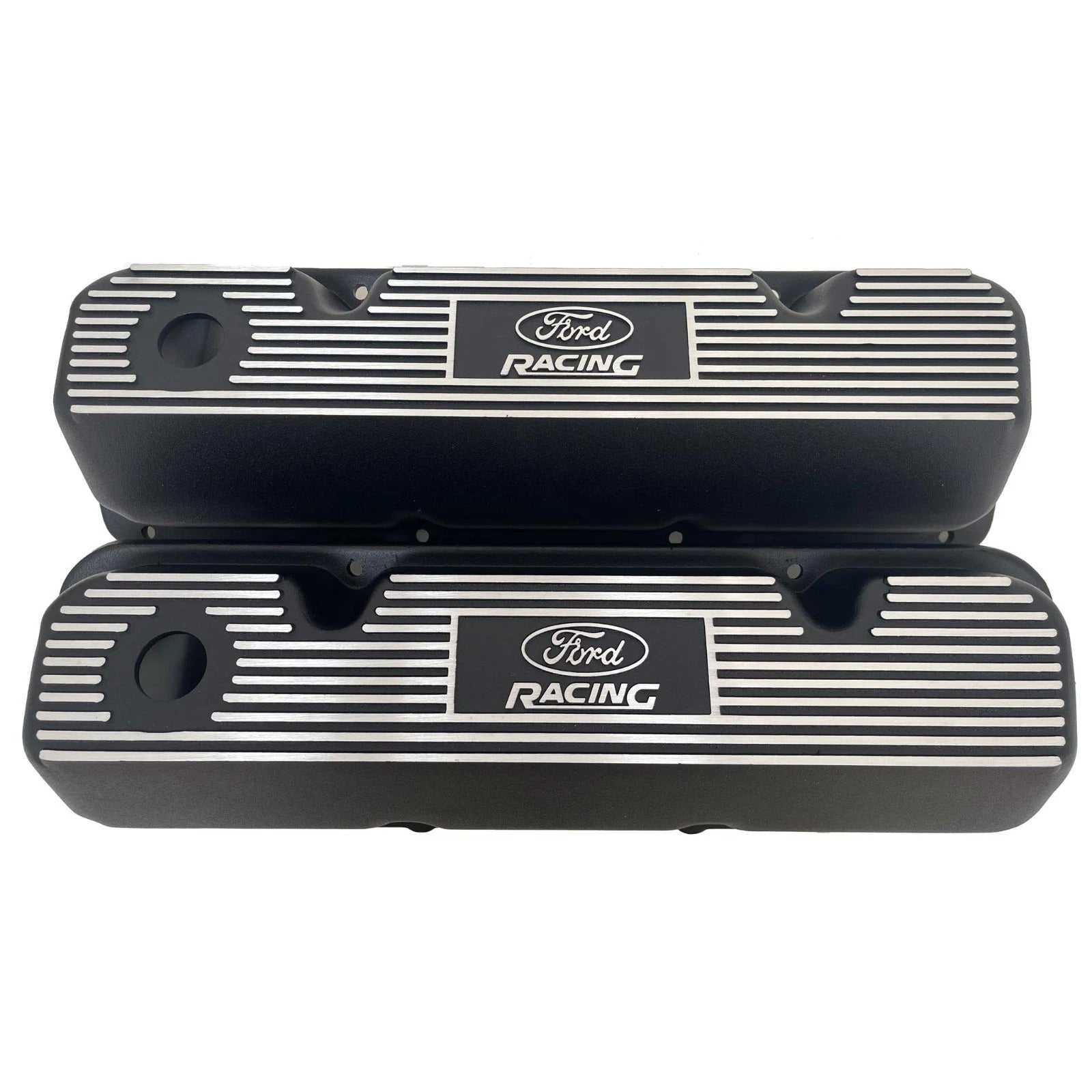 Ford Racing Cleveland Valve Covers | Die Cast Aluminum - Ford Racing Logo | Black Powder Coat
