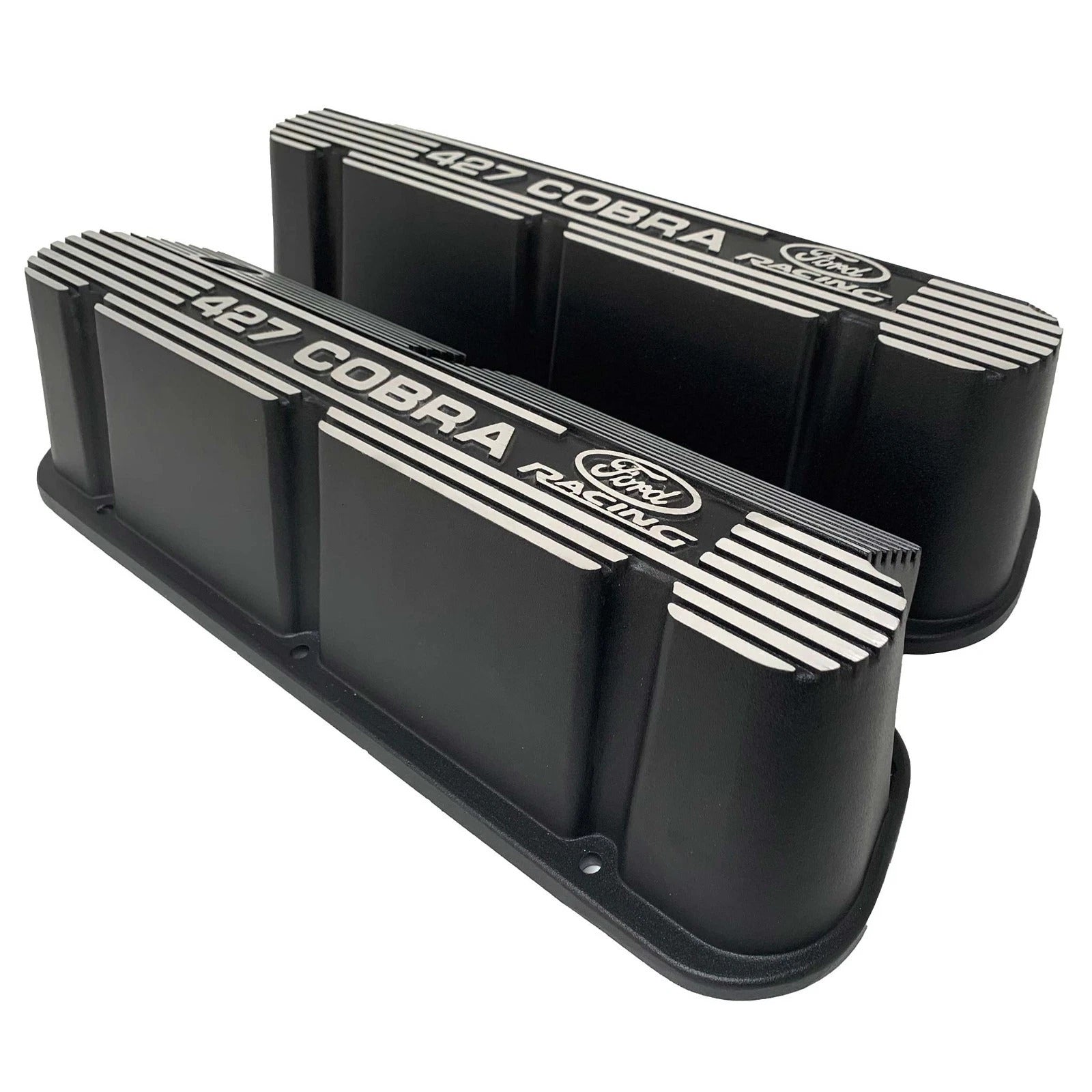 Ford Racing Small Block Valve Covers | Die Cast Aluminum - 427 Cobra Ford Racing Logo | Black Powder Coat