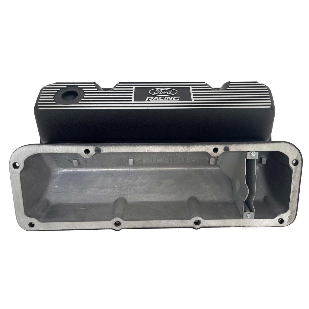 Ford Racing Cleveland Valve Covers | Die Cast Aluminum - Ford Racing Logo | Black Powder Coat