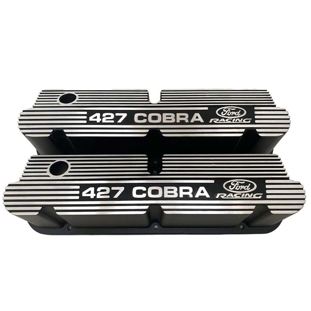 Ford Racing Small Block Valve Covers | Die Cast Aluminum - 427 Cobra Ford Racing Logo | Black Powder Coat