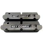 Ford Racing Small Block Valve Covers | Die Cast Aluminum - 427 Cobra Ford Racing Logo | Black Powder Coat
