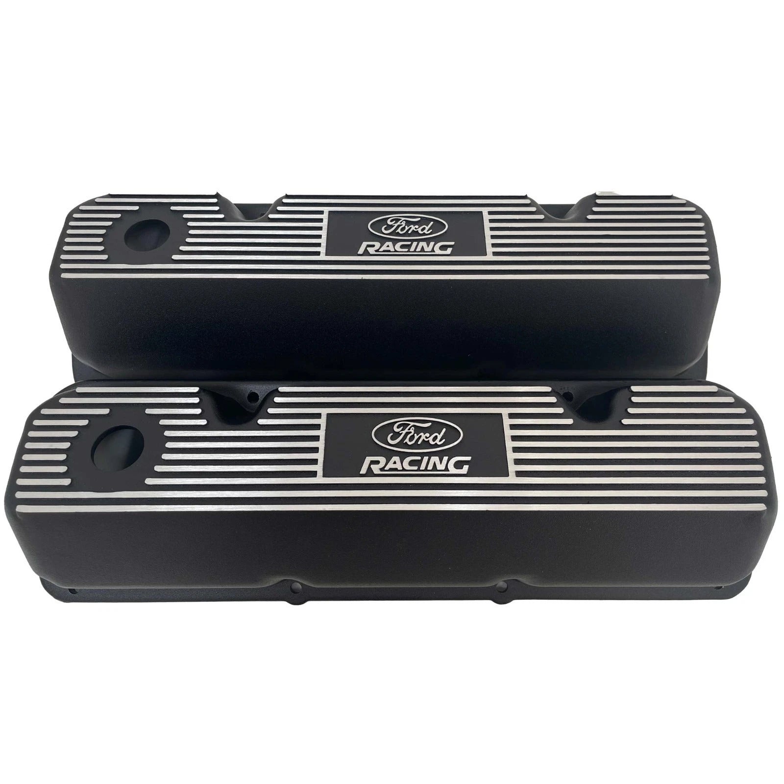 Ford Racing Cleveland Valve Covers | Die Cast Aluminum - Ford Racing Logo | Black Powder Coat