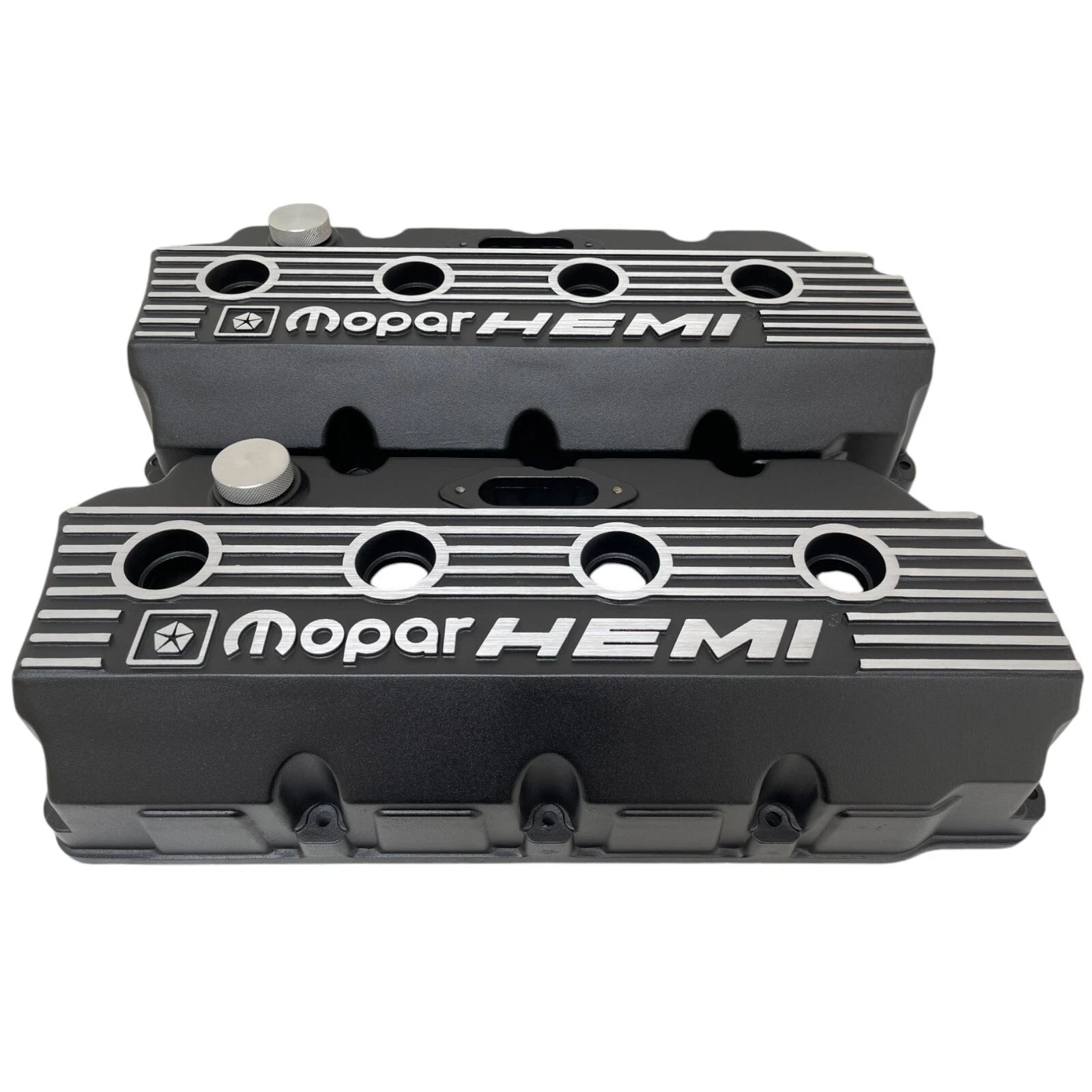 Mopar HEMI Valve Covers | Die Cast Aluminum - Mopar Performance Logo | Black Powder Coat