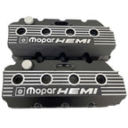 Mopar HEMI Valve Covers | Die Cast Aluminum - Mopar Performance Logo | Black Powder Coat