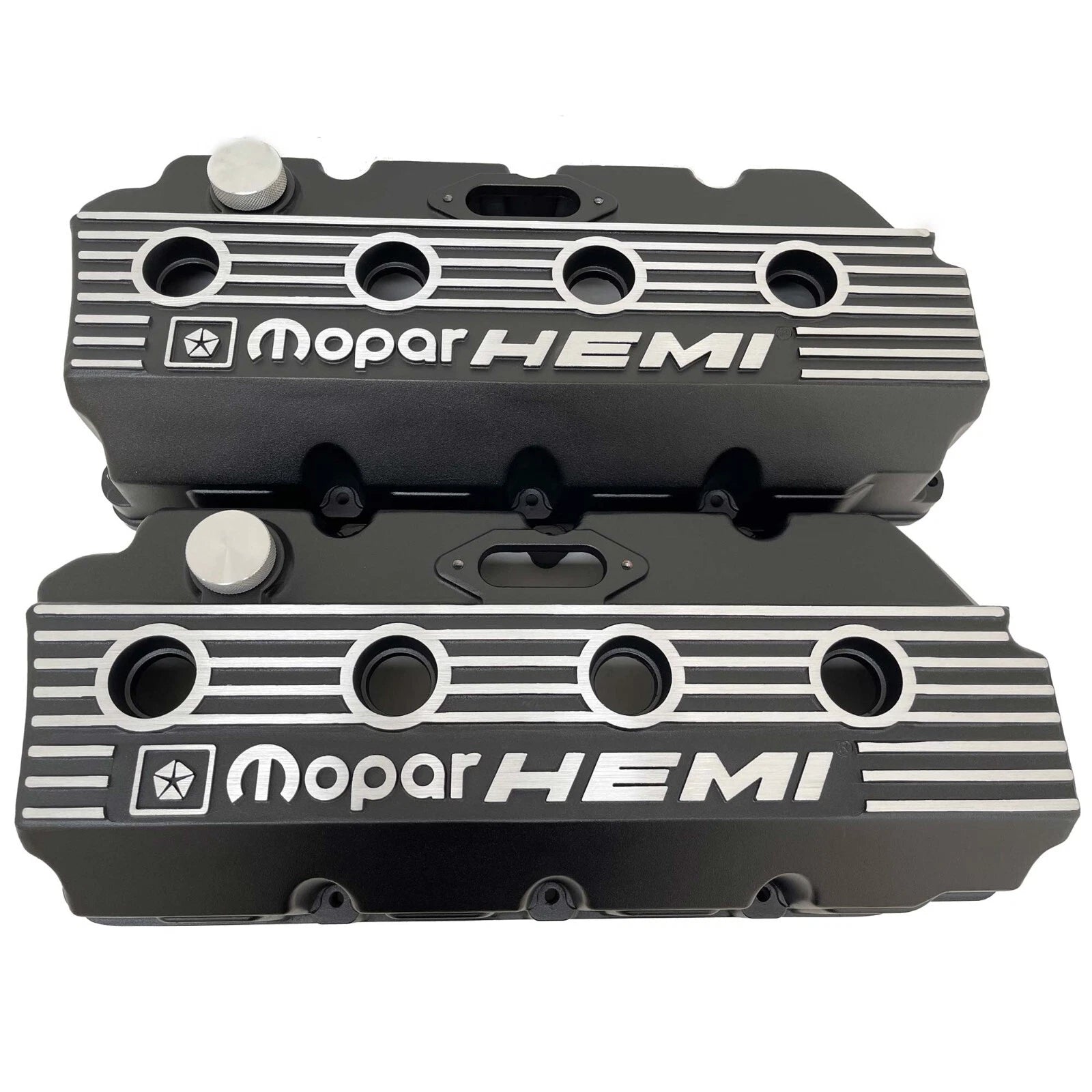 Mopar HEMI Valve Covers | Die Cast Aluminum - Mopar Performance Logo | Black Powder Coat