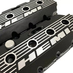 Mopar HEMI Valve Covers | Die Cast Aluminum - HEMI Logo | Black Powder Coat