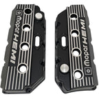 Mopar HEMI Valve Covers | Die Cast Aluminum - Mopar Performance Logo | Black Powder Coat