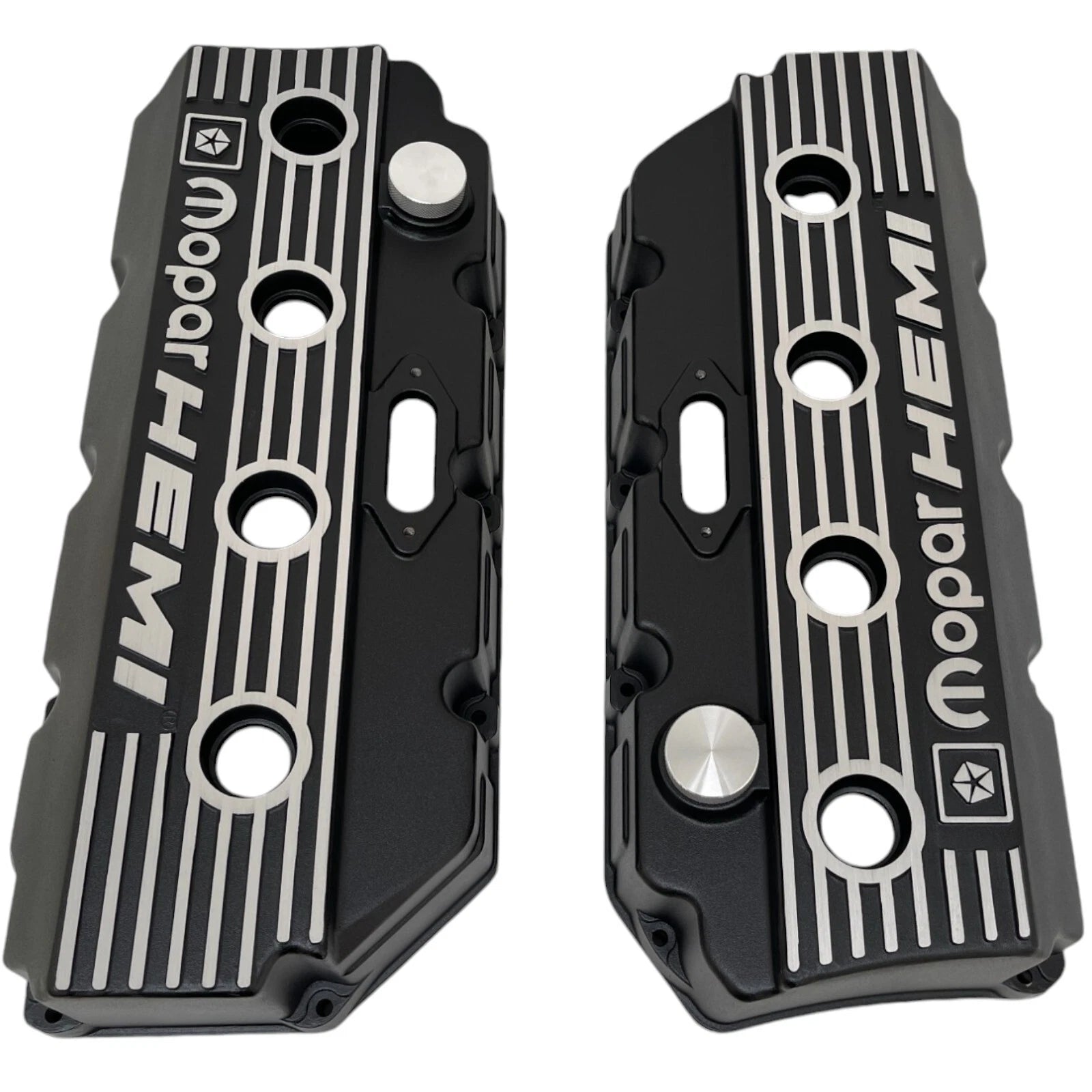 Mopar HEMI Valve Covers | Die Cast Aluminum - Mopar Performance Logo | Black Powder Coat