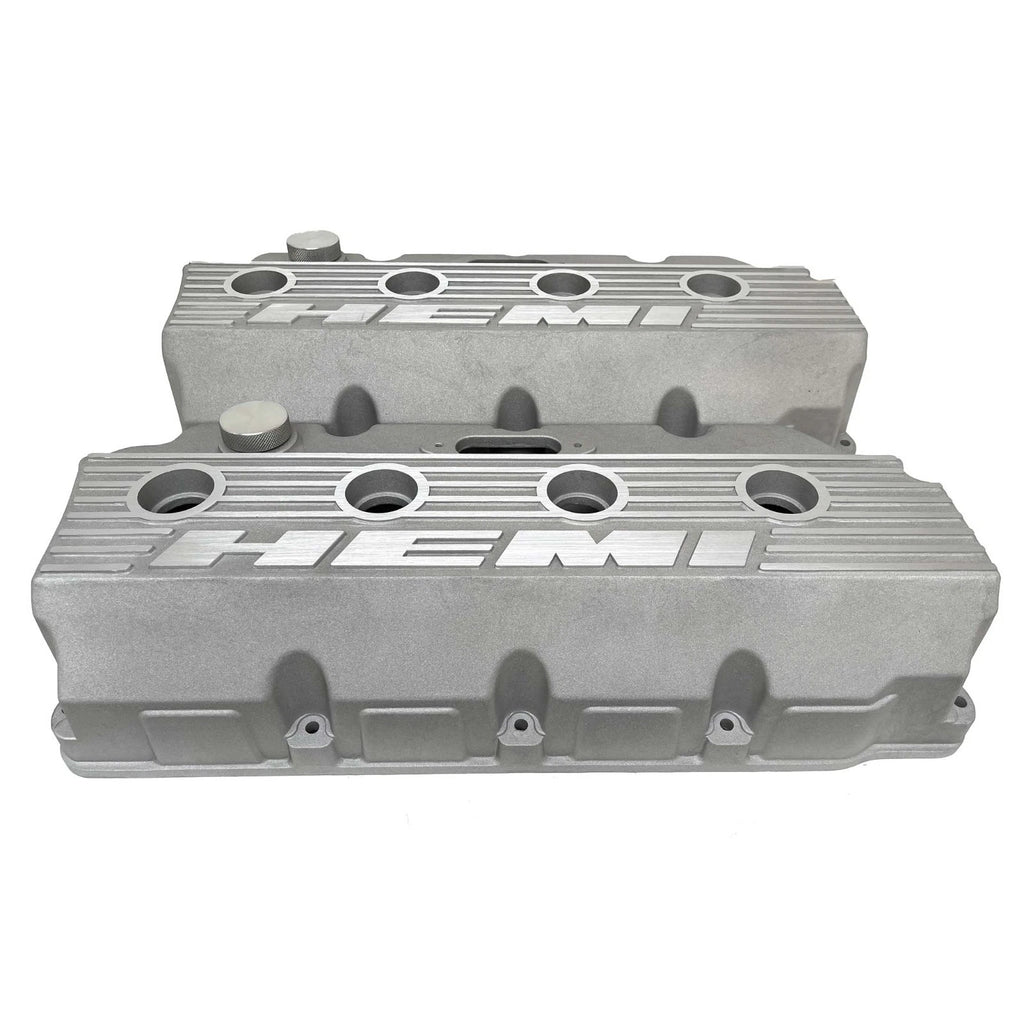 Mopar HEMI Valve Covers | Die Cast Aluminum - HEMI Logo | Sandblast