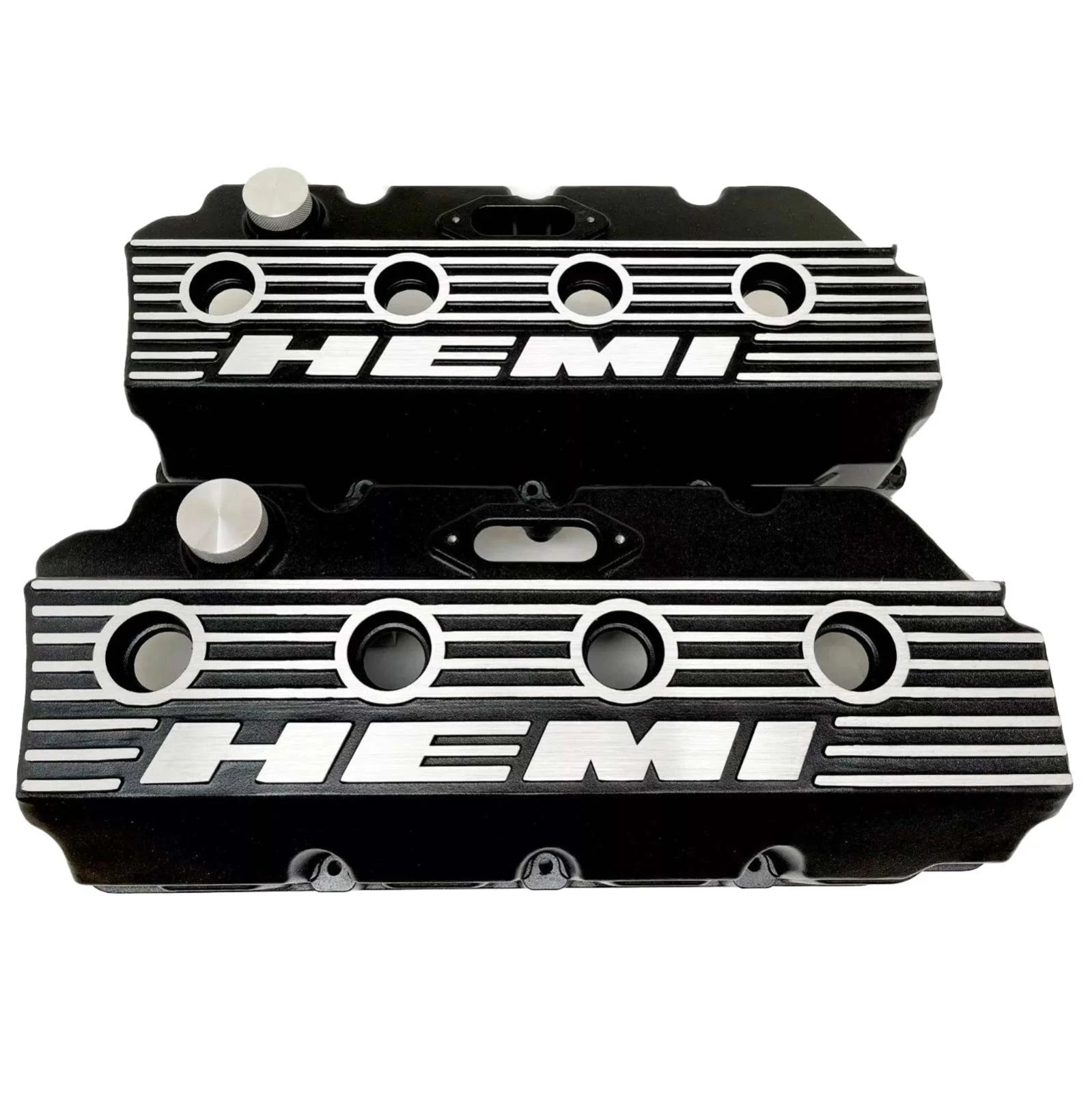 Mopar HEMI Valve Covers | Die Cast Aluminum - HEMI Logo | Black Powder Coat