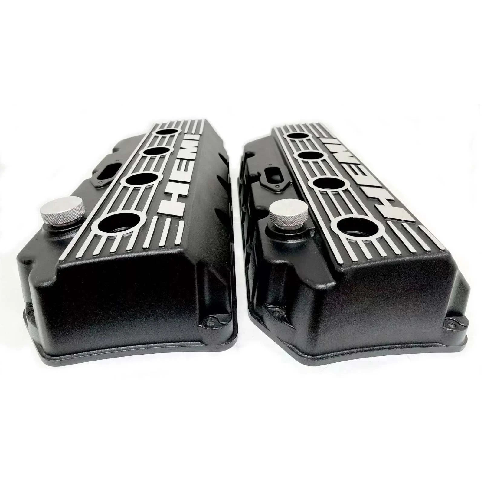 Mopar HEMI Valve Covers | Die Cast Aluminum - HEMI Logo | Black Powder Coat